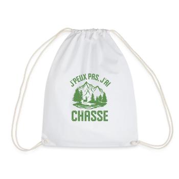 Chasse chasseur cerf bois - Sac de sport léger - blanc - Devant