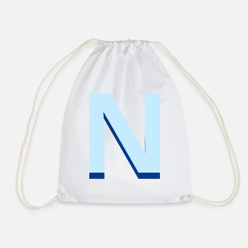 Pop und moderner blauer Buchstabe n - Turnbeutel - Weiß
