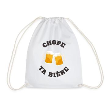 chope ta biere homme femme humour biere - Sac de sport léger - blanc - Devant