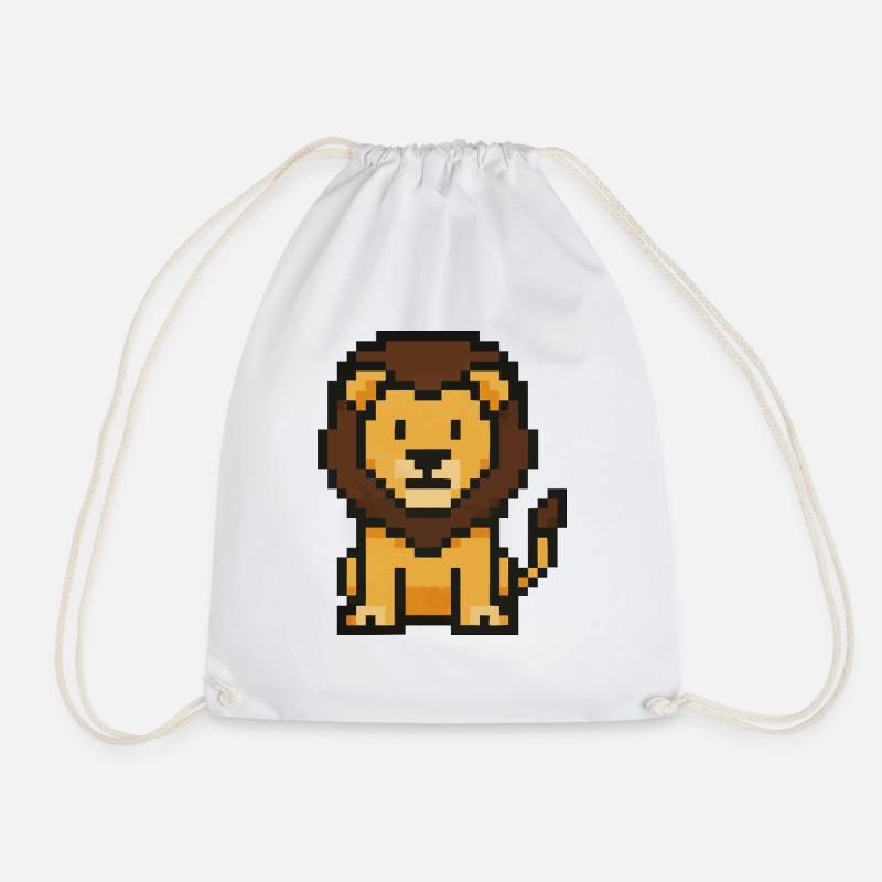 Löwe Pixel - Turnbeutel - Weiß