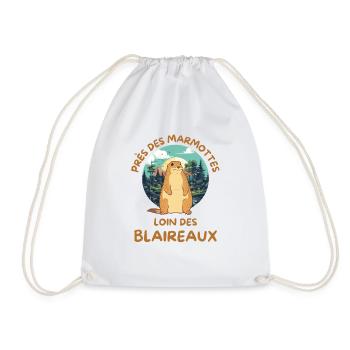 Humour marmotte - Sac de sport léger - blanc - Devant