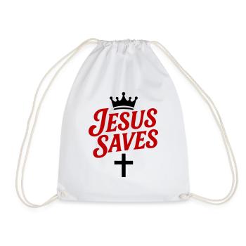 Jésus sauve la croix - Sac de sport léger - blanc - Devant