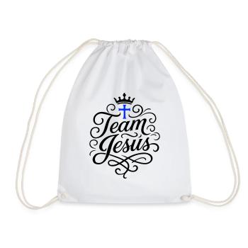 Team Jesus Cross - Drawstring Bag - white - Front