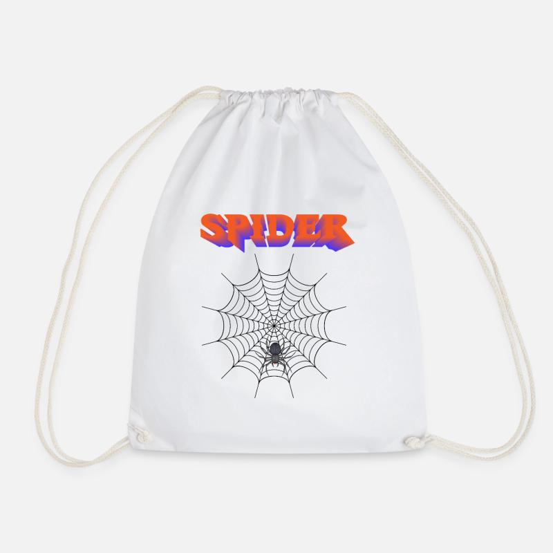 Spider Web T-Shirt - Drawstring Bag - white