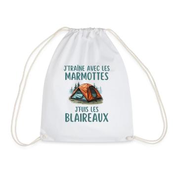 Je traine avec les marmottes - Sac de sport léger - blanc - Devant