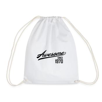Awesome Since 1970 - Drawstring Bag - white - Front