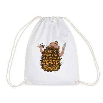 That's What I Do I Grow A Beard And I Know Things - Drawstring Bag - white - Front