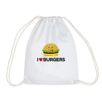 Ich liebe Burger Funny Burger Emoticon niedlich T-shirt - Turnbeutel - Weiß - Vorne