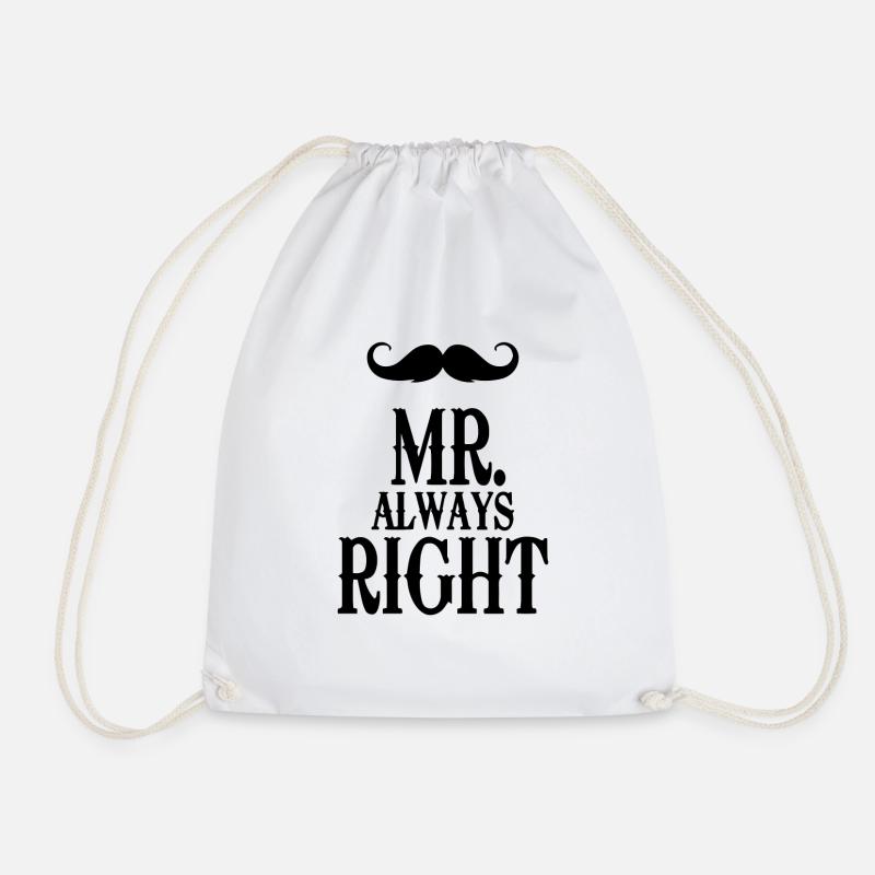 mister always right - Turnbeutel - Weiß