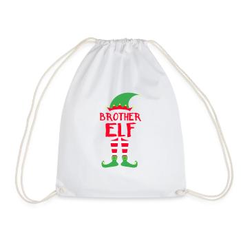 Brother Elf - Christmas Family Gift Xmas - Drawstring Bag - white - Front