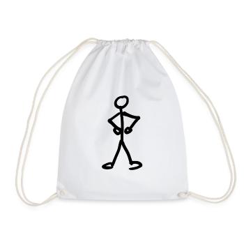 stick figure - Drawstring Bag - white - Front