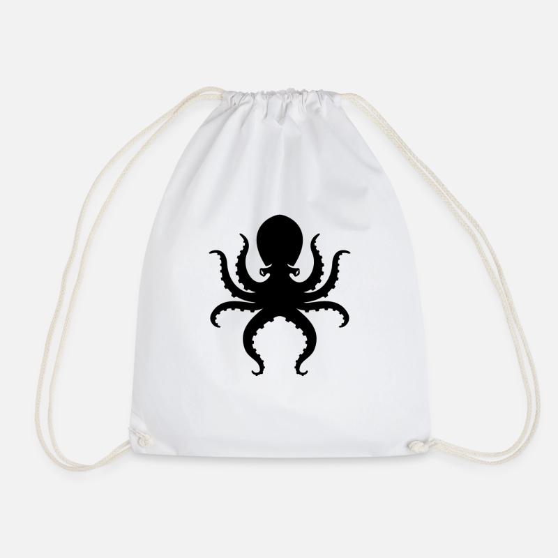 Oktopus - Turnbeutel - Weiß