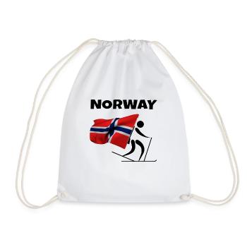 Biathlon mit Herz in Norwegen als Geschenk - Turnbeutel - Weiß - Vorne