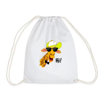 Hipster Giraffe dit Salut! - Chemise fraîche de girafe - Sac de sport léger - blanc - Devant