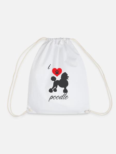 Ich liebe meinen Pudel Shirt Design Geschenk - Turnbeutel - Weiß
