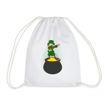 Leprechaun Drabbing drôle St Patricks Day Dab Gold - Sac de sport léger - blanc - Devant