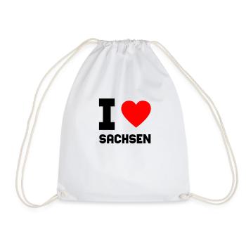 I Love Sachsen Geschenk Stadt Heimat Idee - Turnbeutel - Weiß - Vorne
