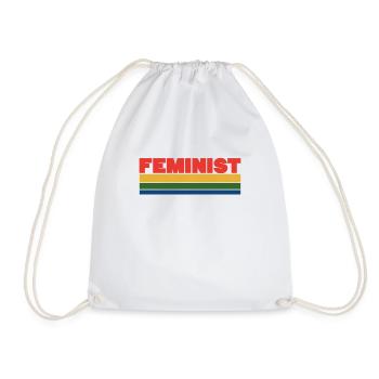Feminist Feministin starke Frauen Geschenk retro - Turnbeutel - Weiß - Vorne