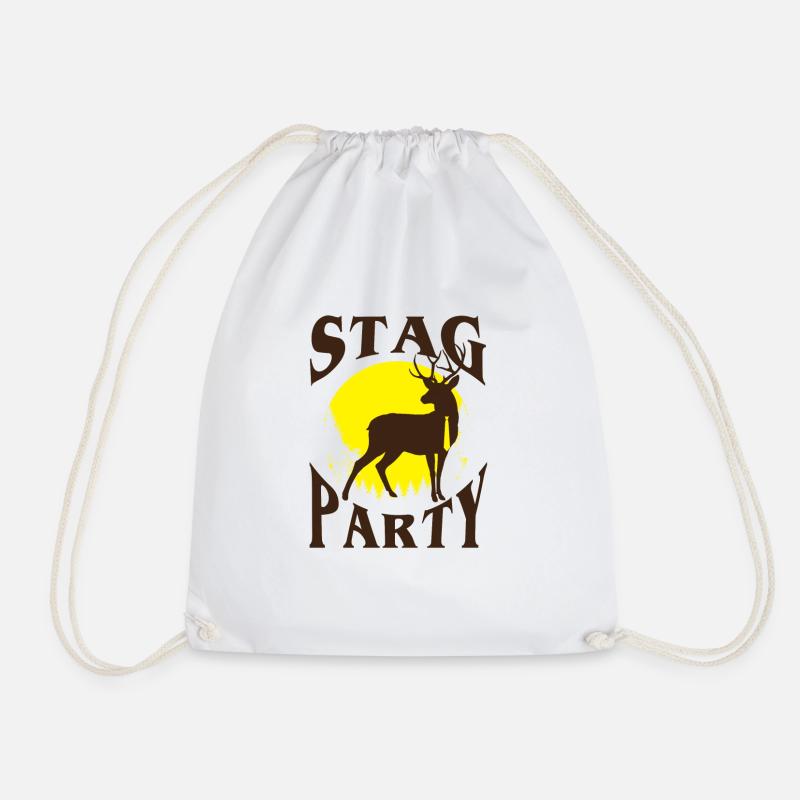 Stag Party JGA - Bachelor Party - Gift - Drawstring Bag - white