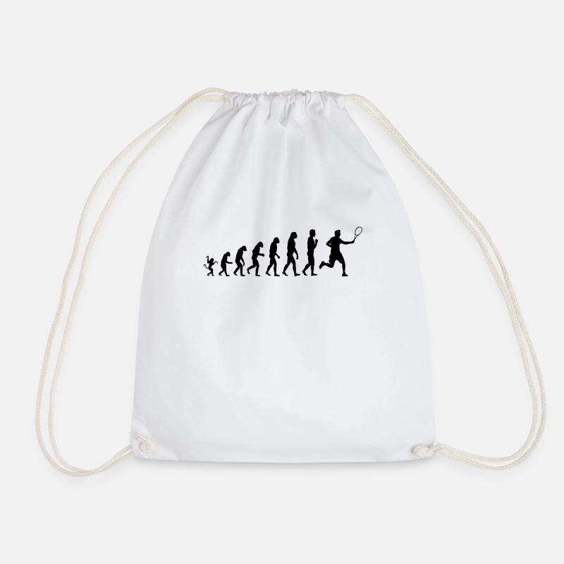 Die Evolution des Tennis - Unisex T-Shirt - Turnbeutel - Weiß