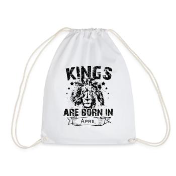 April Geburtstag Geschenk Könige geboren Geburt - Turnbeutel - Weiß - Vorne