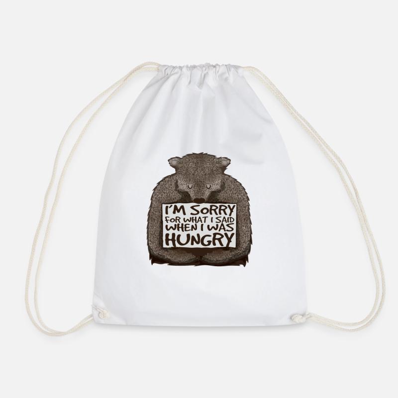 Sorry, I was hungry. - Drawstring Bag - white