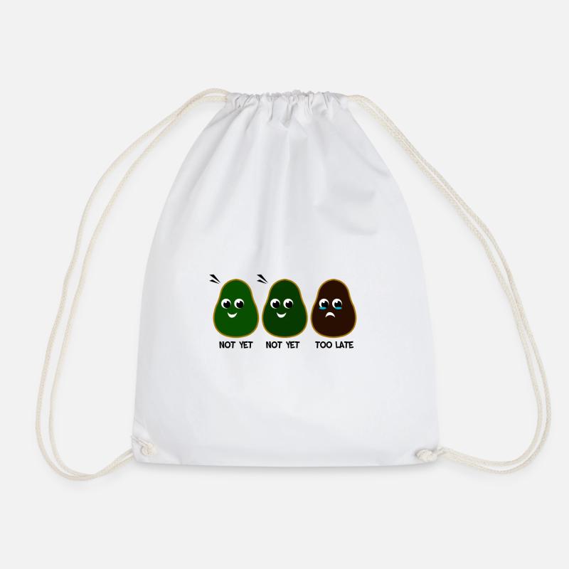 Cool green avocado t-shirt - Drawstring Bag - white