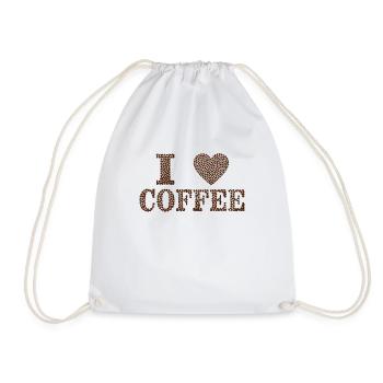 I love Coffe - Drawstring Bag - white - Front