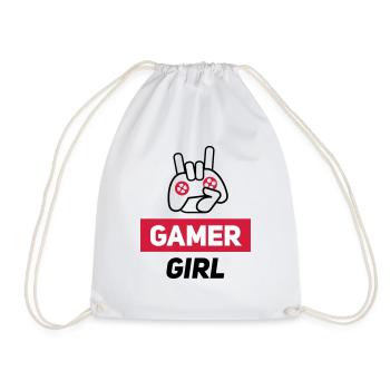 gamer girl - Drawstring Bag - white - Front