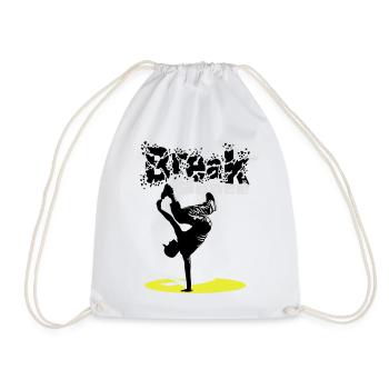 Breakdance flex - Drawstring Bag - white - Front