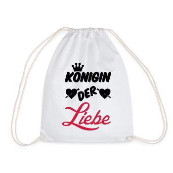 Königin der Liebe Krone Paar Geschenk Spruch Fun - Turnbeutel - Weiß - Vorne