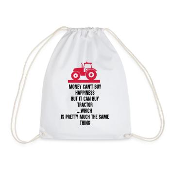 Farmer - Money can buy Tractor - Drawstring Bag - white - Front