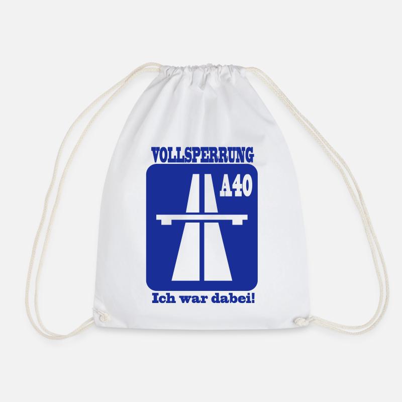 Vollersperrung A40 - Ich war dabei 1F - Turnbeutel - Weiß