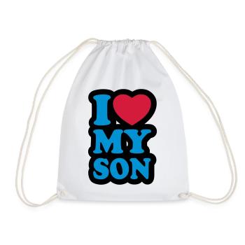 I love my son - Drawstring Bag - white - Front