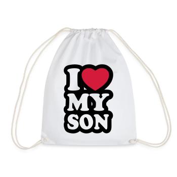 I love my son - Drawstring Bag - white - Front