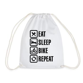 Eat sleep bike repeat - Sac de sport léger - blanc - Devant