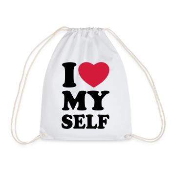 I love my self - J'aime mon auto - Sac de sport léger - blanc - Devant