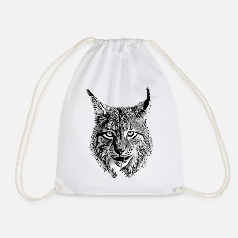 Lynx cool animal cool predator predator Lynx - Drawstring Bag - white