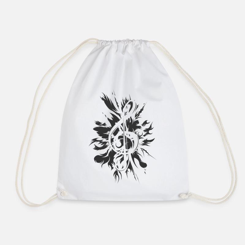 clef music explosion symbol art icon - Drawstring Bag - white