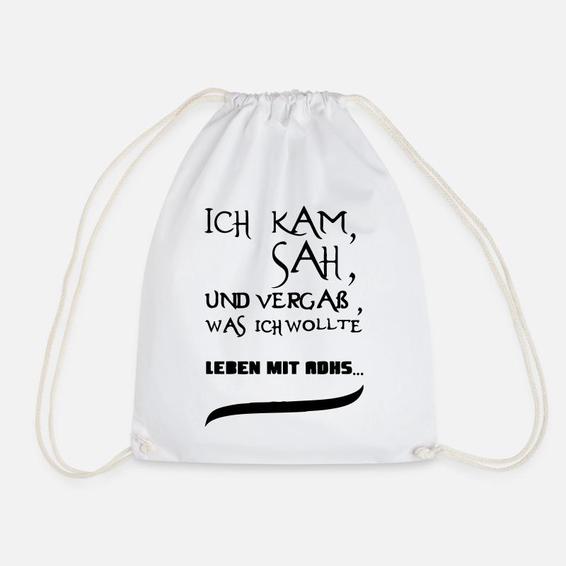 Leben mit ADHS Geschenk - Turnbeutel - Weiß