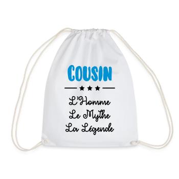 Cousin - Cousine - Famille - Naissance - Bébé - Drawstring Bag - white - Front