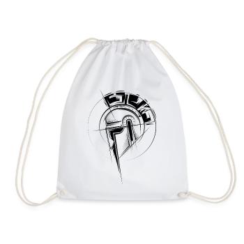 Gladiator Illustration Fighter Helm Römer Grafik - Turnbeutel - Weiß - Vorne
