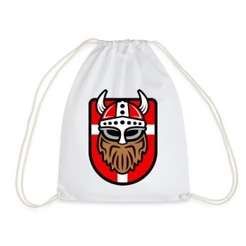 Cool Viking with Danish flag - Drawstring Bag - white - Front