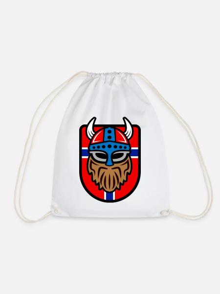 Logo viking cool avec drapeau norvégien - Sac de sport léger - blanc
