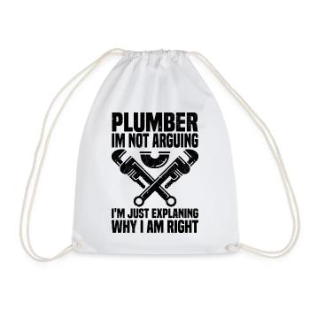 Plumber - Drawstring Bag - white - Front