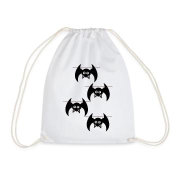 Halloween T-shirt Bat Spooky Cute Shirt - Drawstring Bag - white - Front