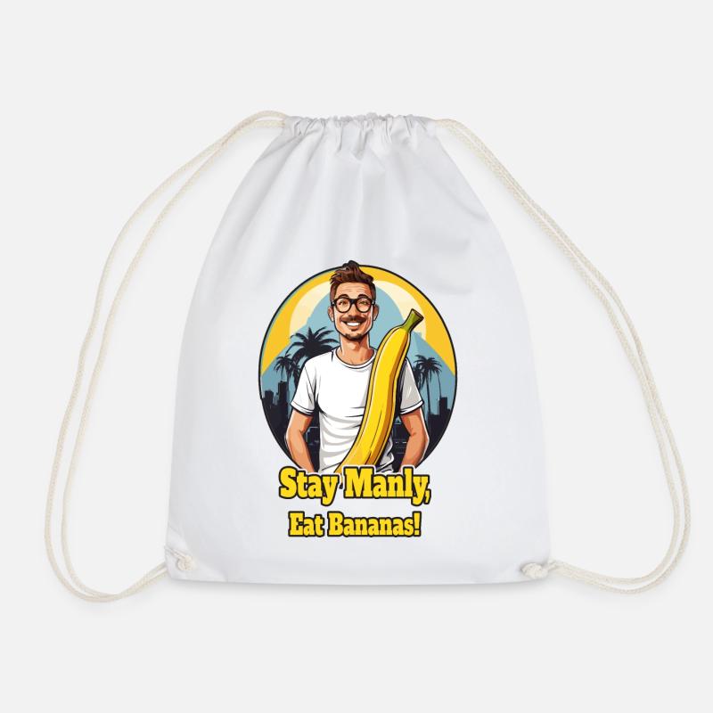 Männer Banane - Turnbeutel - Weiß