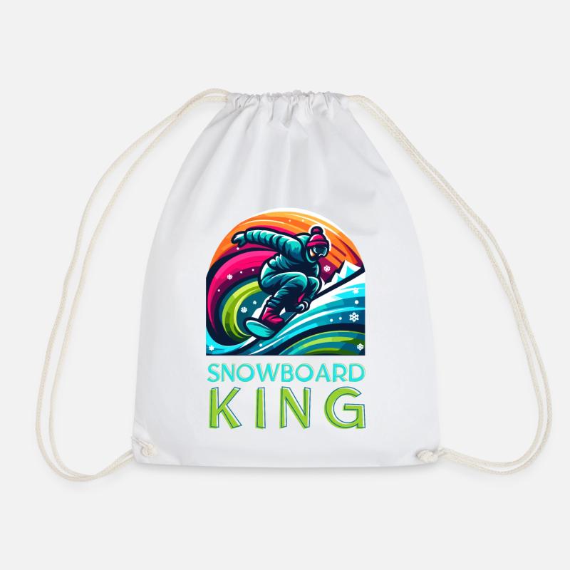Lebendiges Snowboarden KIng Warrior Illustration - Turnbeutel - Weiß