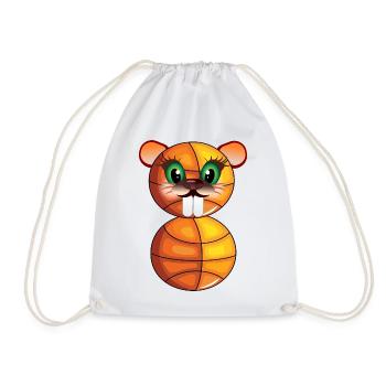 8. Geburtstag - Basketball Biber - ACHT - Turnbeutel - Weiß - Vorne