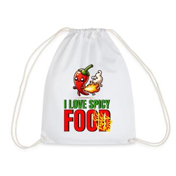J’AIME LA NOURRITURE ÉPICÉE - Funny Chili - Sac de sport léger - blanc - Devant